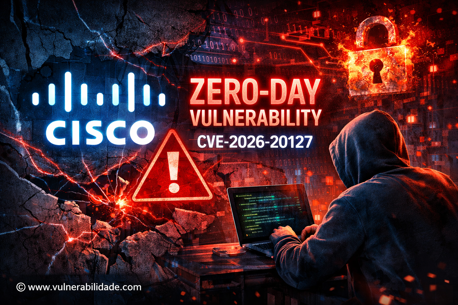 Vulnerabilidade zero-day CVE-2026-20127 em SD-WAN da Cisco explorada desde 2023 para acesso admin.